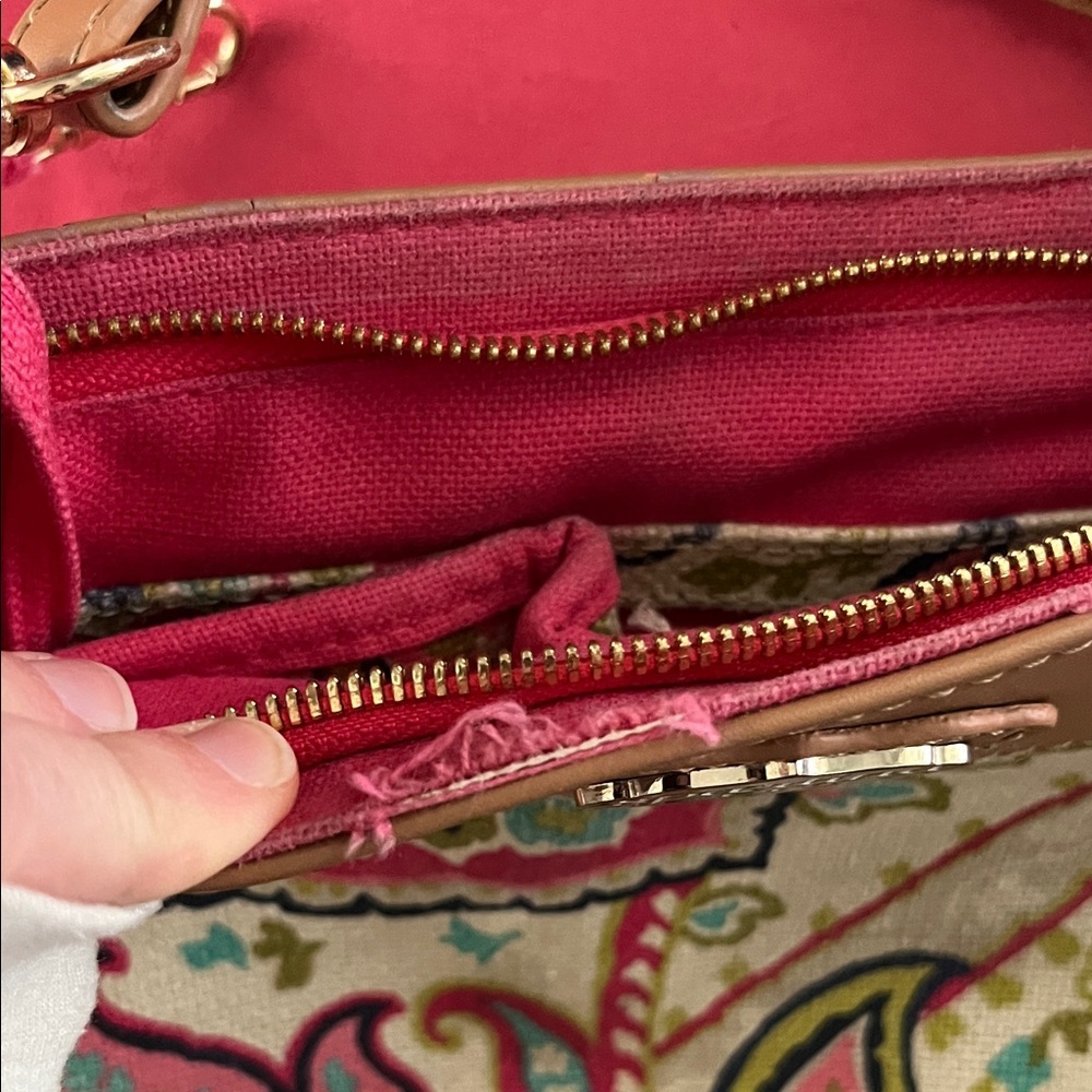 Spartina 449 Floral Crossbody Bag - Tan and Pink - Picture 5 of 8